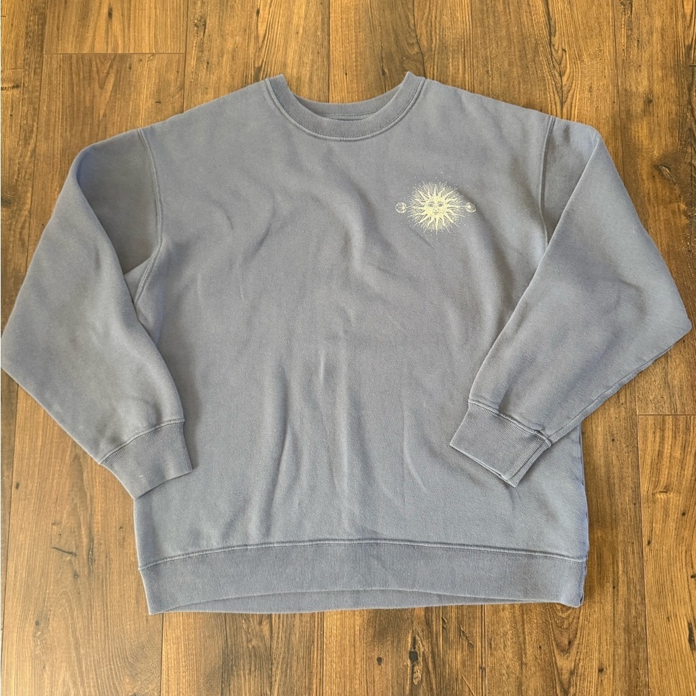 Hollister Co. Women’s Celestial Crew Neck Sweatshirt Size M Slate Blue - Picture 1 of 6